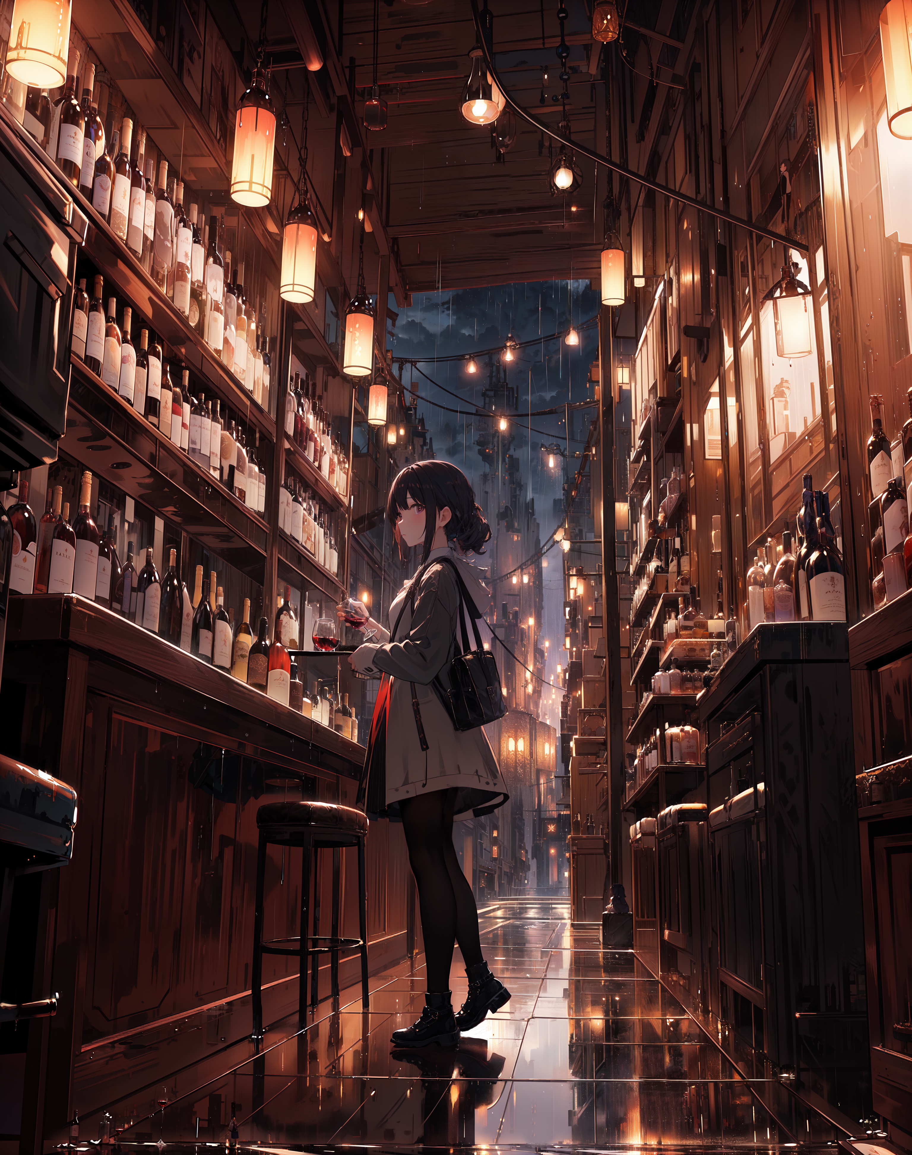 00095-2826175703-masterpiece, best quality, 1girl, wine, bar, dof, wide shot, fantasy, long view, rainy, sky, outdoor.png